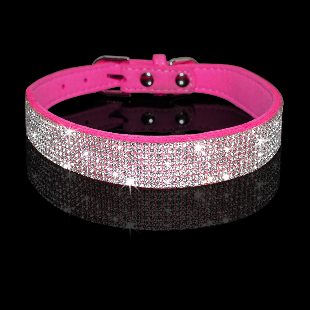 Dazzle Suede Pet Collar Leash Set