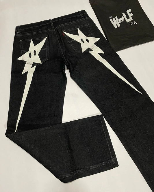 WOLFSTA™ Star Baggy Jeans