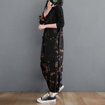 O.NIGHT™ Vintage Print Pockets Jumpsuit overall