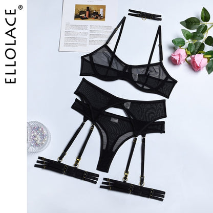 ELLOLACE™ 4pcs Sexy Erotic Lingerie