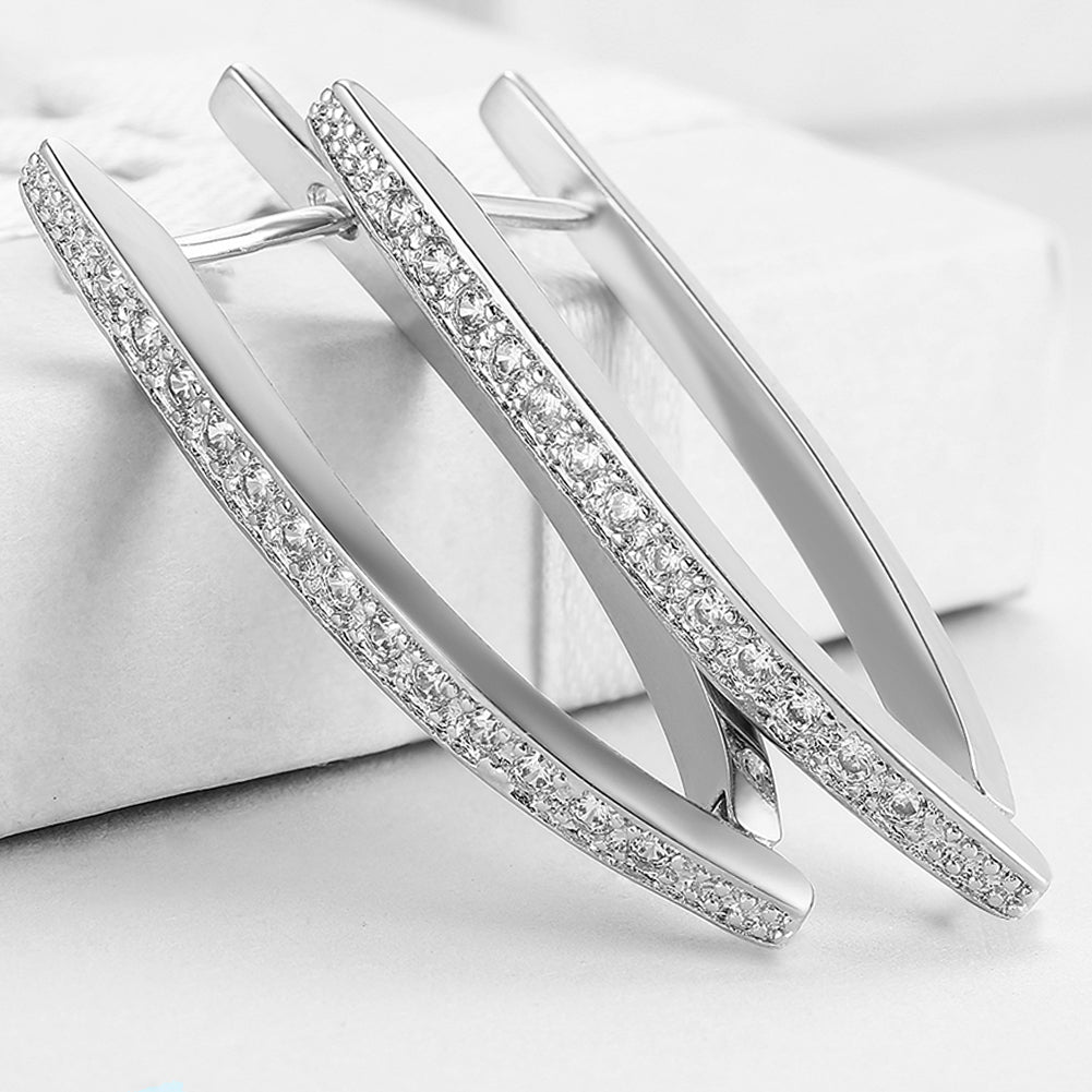 1ct Dangling Pave 14K White Gold Plating Teardrop Earrings