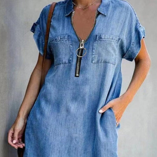 O.NIGHT™ Zip Closure Denim Dress