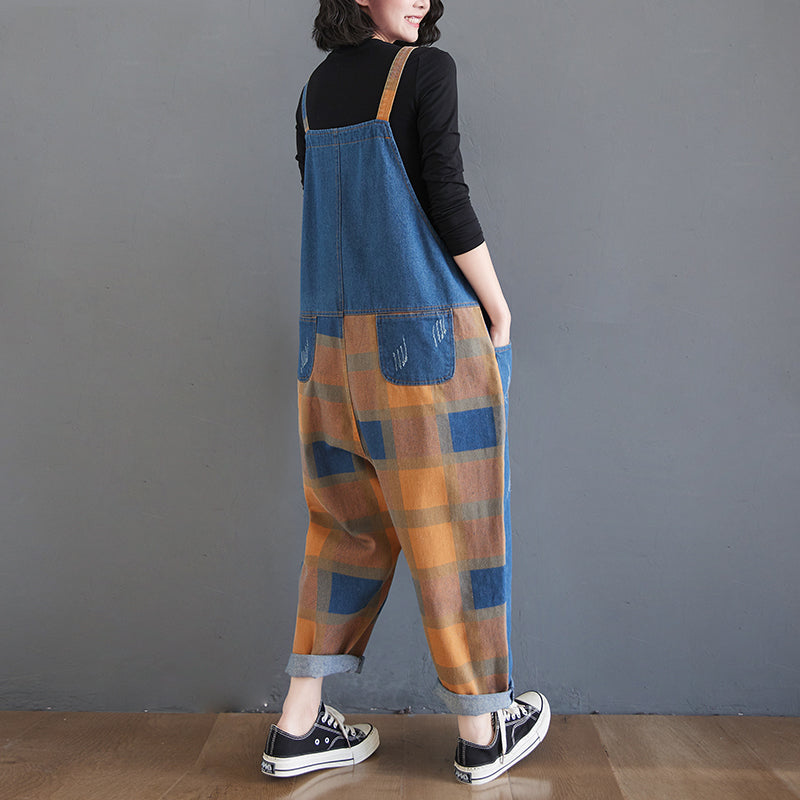 O.NIGHT™ Vintage Spliced Color Jumpsuit Overall