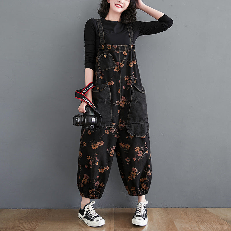 O.NIGHT™ Vintage Print Pockets Jumpsuit overall