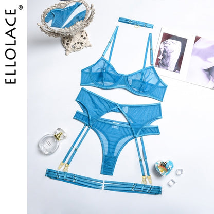 ELLOLACE™ 4pcs Sexy Erotic Lingerie