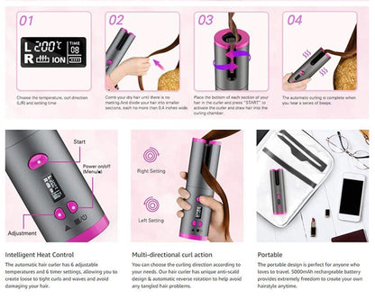 CurlEase™ Automatic Cordless Hair Curler