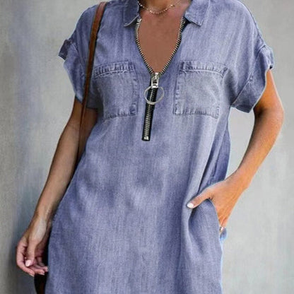 O.NIGHT™ Zip Closure Denim Dress