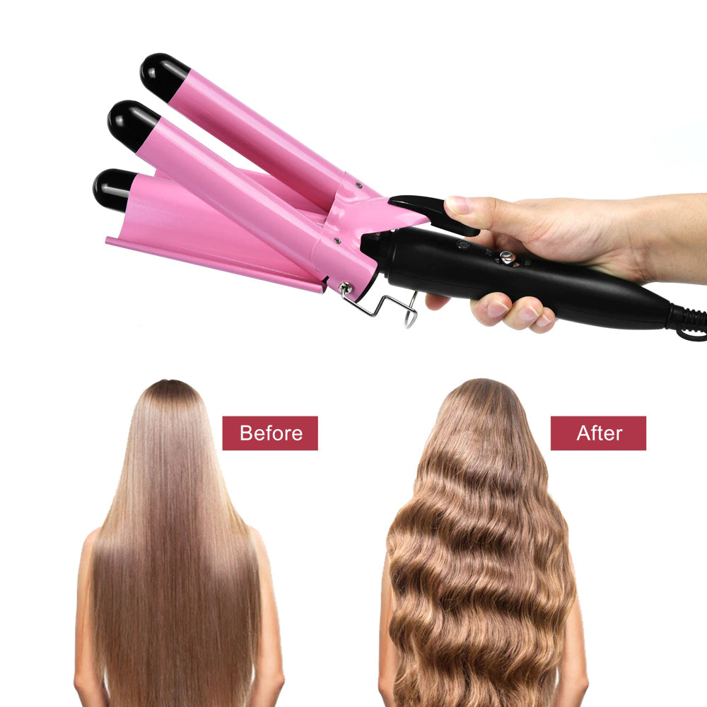 CurlPro™ 3-Barrel Hair Curling Iron Wand