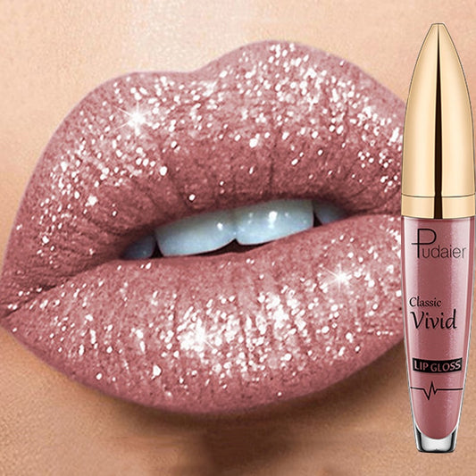 PUDAIER™ Long Lasting Matte Glitter Liquid Shiny Lip Gloss