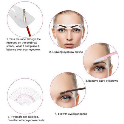 BrowPro™ 12 Styles Reusable DIY Eyebrow Stencil Set