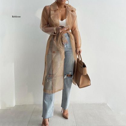 REBICCO™ Women Fashion See Through Outdoor Cardigan