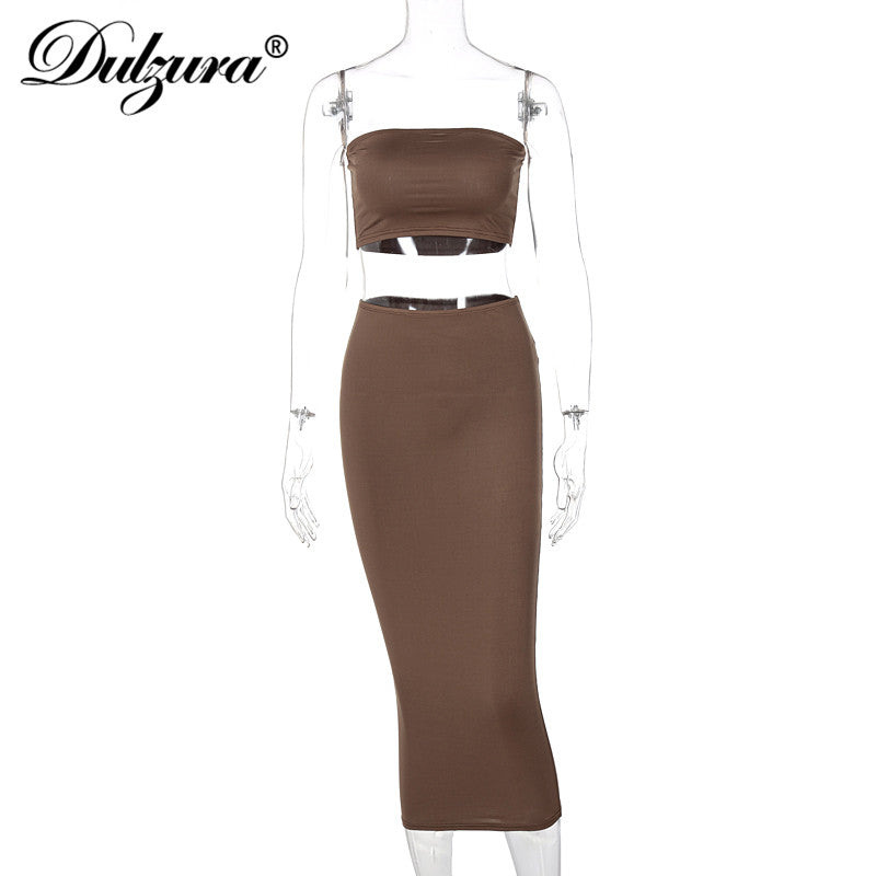 DULZURA™ Bodycon Tube Skirt Set