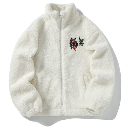 FloralBloom™ Embroidered Thermal Zip-Up Jacket