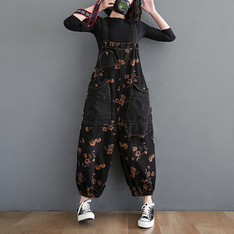 O.NIGHT™ Vintage Print Pockets Jumpsuit overall