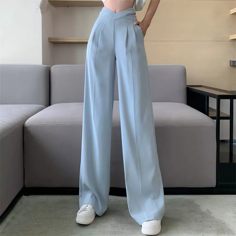 O.NIGHT™ Casual Solid Wide Leg Trousers